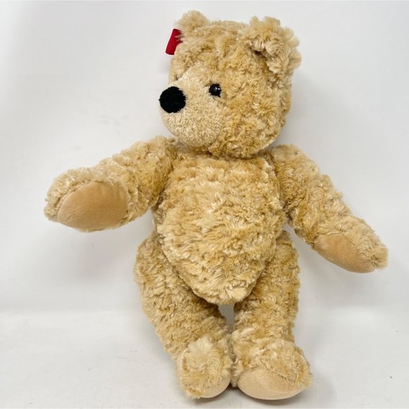 Vintage Ellie Bear Lands End Curly Hair Red Holiday Nightgown Bow Jointed 14" - Picture 4 of 7